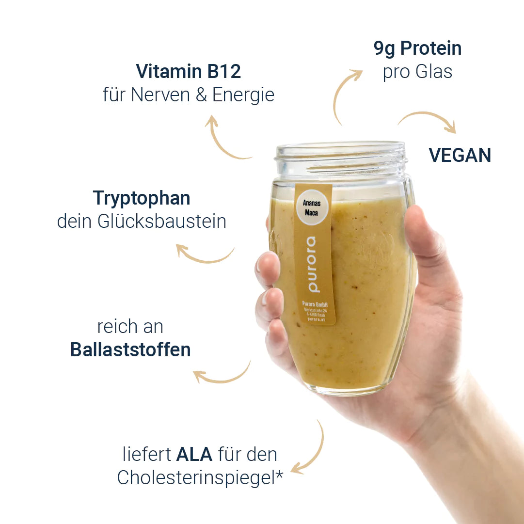 PROTEIN SHAKE PLUS - Ananas, Leinsamen, Maca
